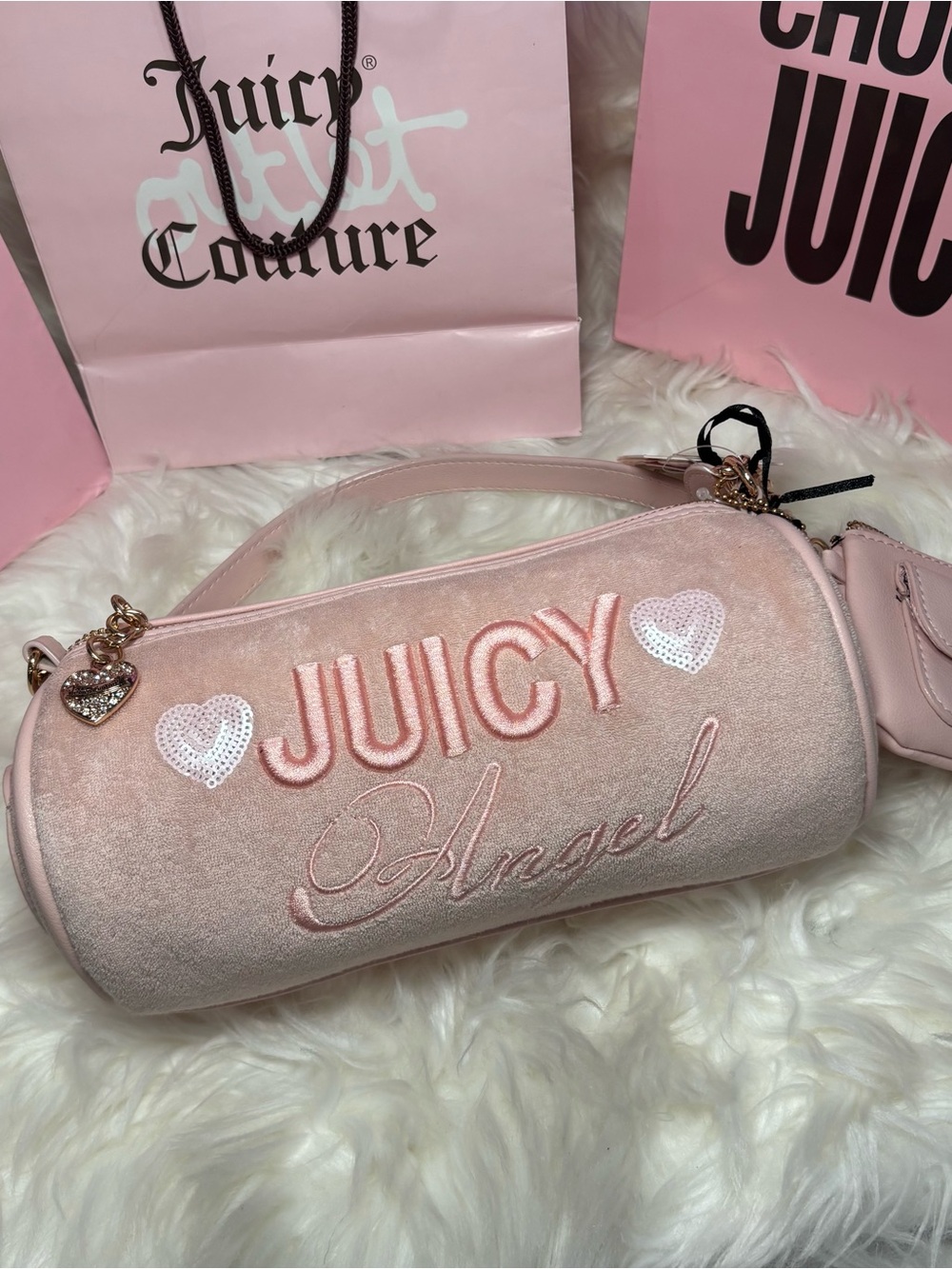 Juicy Couture Pink 'Juicy Angel' Barrel Bag